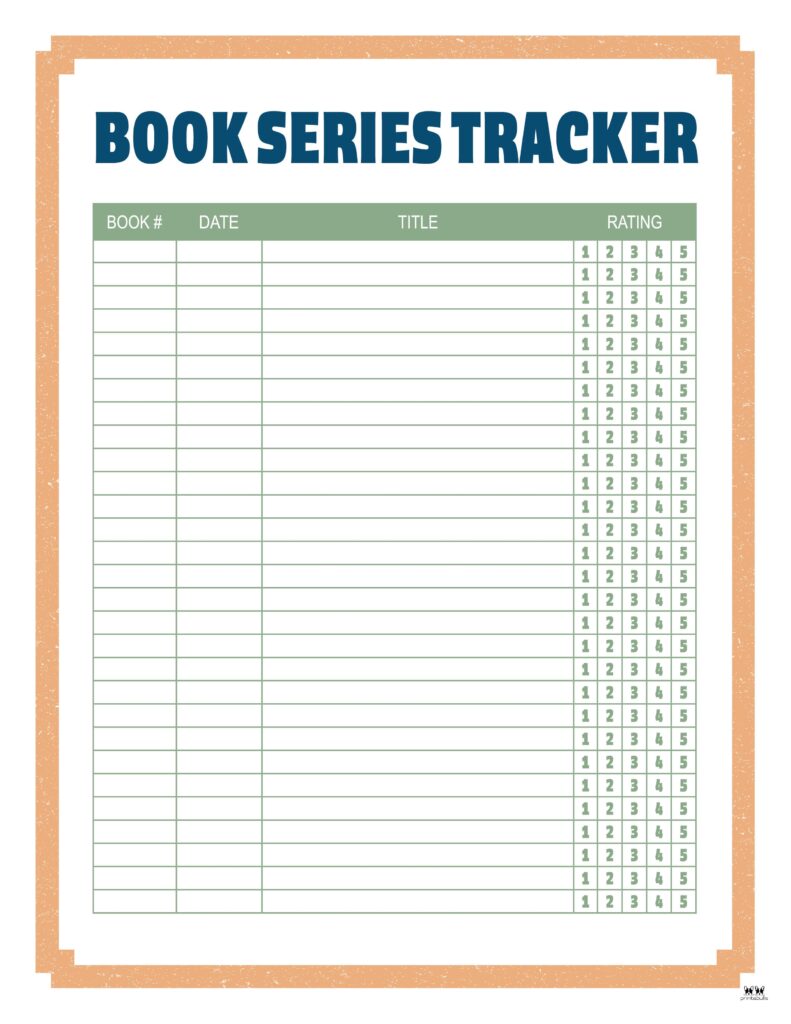 book trackers - 15 free trackers | printabulls